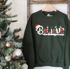 Believe Sweatshirt, Christmas Sweatshirt For Women