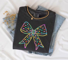 Christmas Lights Coquette Bow Shirt