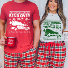 Bend Over and I'll Show You Shirt, Christmas Couple Matching Shirt