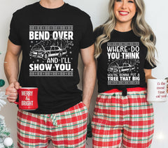 Christmas Couple Matching Shirts, Bend Over and I'll Show You