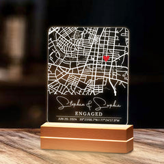 Personalised Engagement Night Light | Engagement Gift for Couple