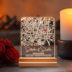 Personalised Engagement Night Light | Engagement Gift for Couple