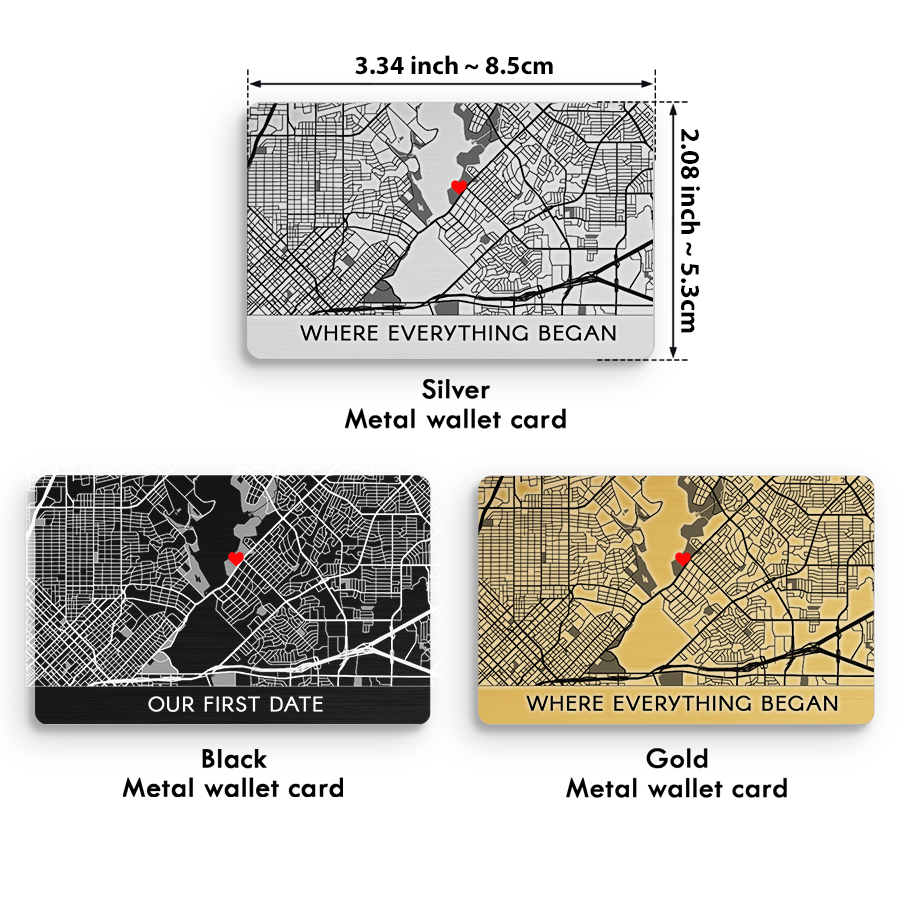 Custom Wallet Insert Card | Custom Map Wallet Card