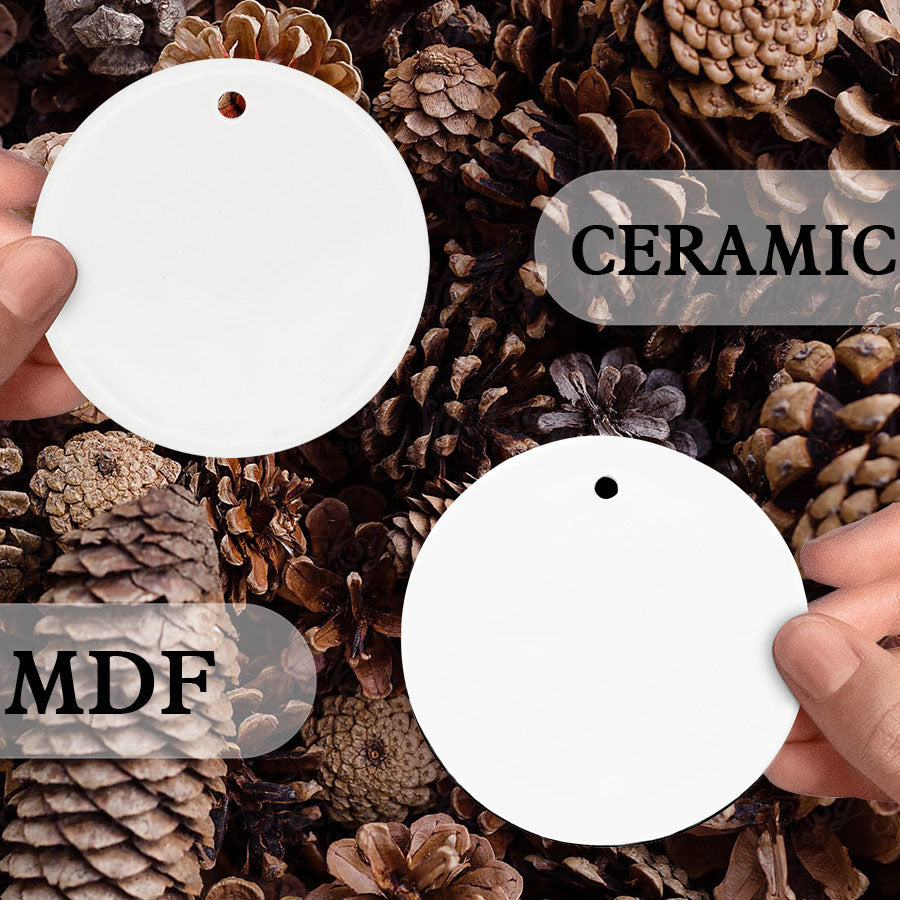 Engaged Ornament | Custom Ceramic Ornament For Couple | Circle Shape