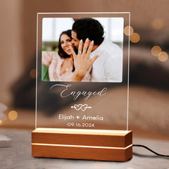 Engagement Gifts for Couples | Custom Photo Night Light for Engagement | 6 x 9 in