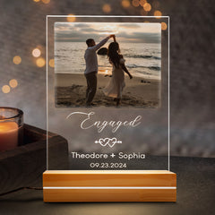 Engagement Gifts for Couples | Customized Acrylic Plaque for Engagement | 6 x 9 in