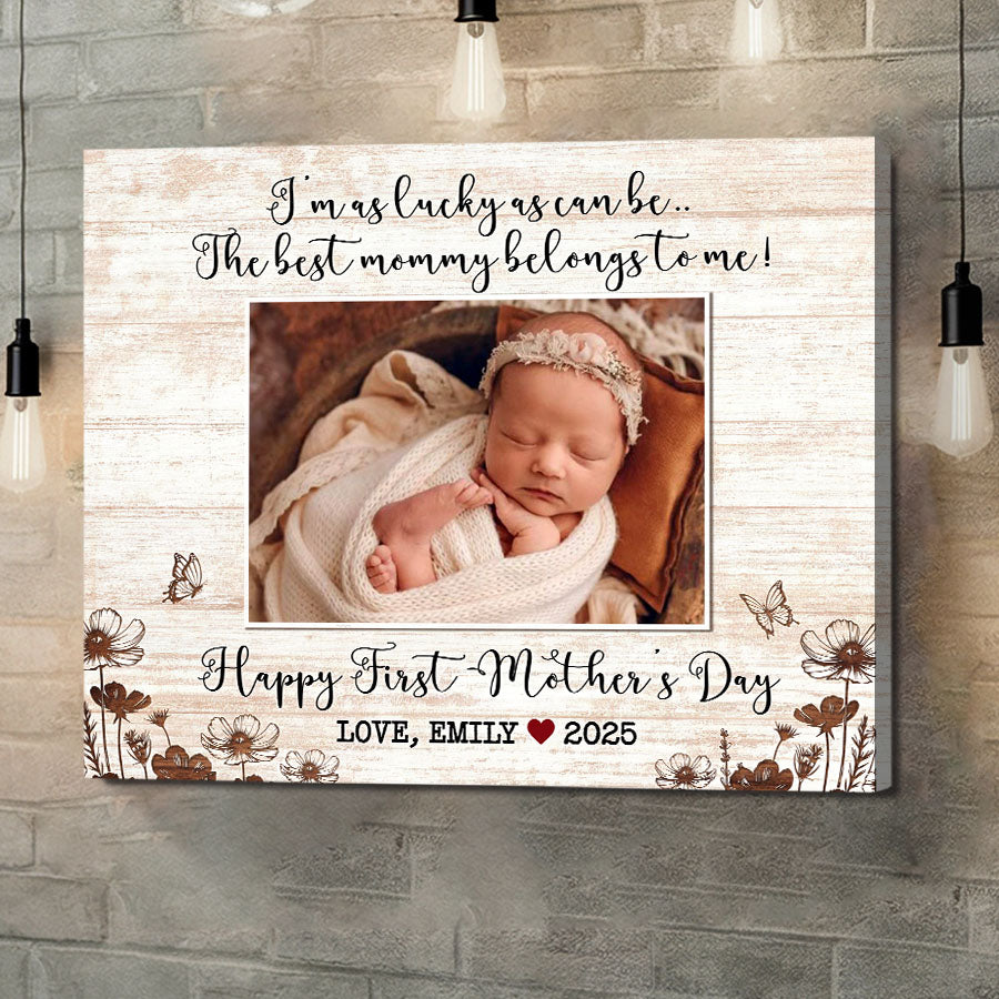 First Mothers Day Gift From Baby | New Mom Canvas | New Mom Photo Canvas