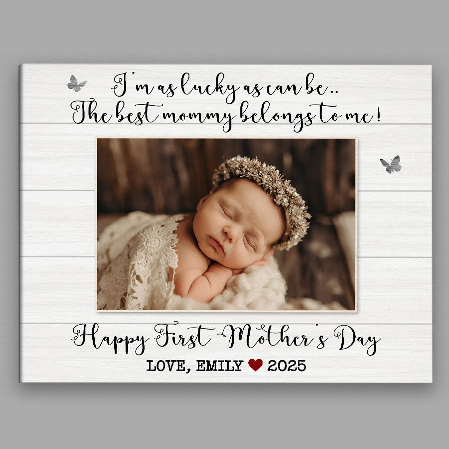 First Mothers Day Gift From Baby | New Mother Canvas | New Mom Photo Canvas