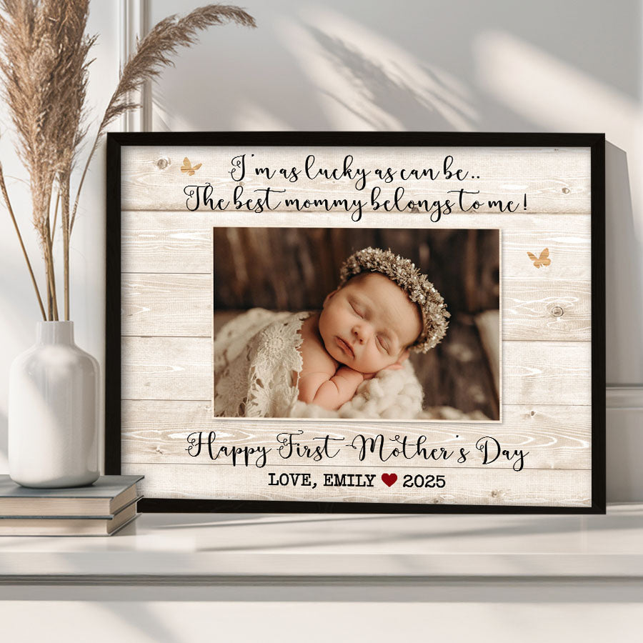 First Mothers Day Gift From Baby | New Mom Canvas | Dear Mommy Canvas
