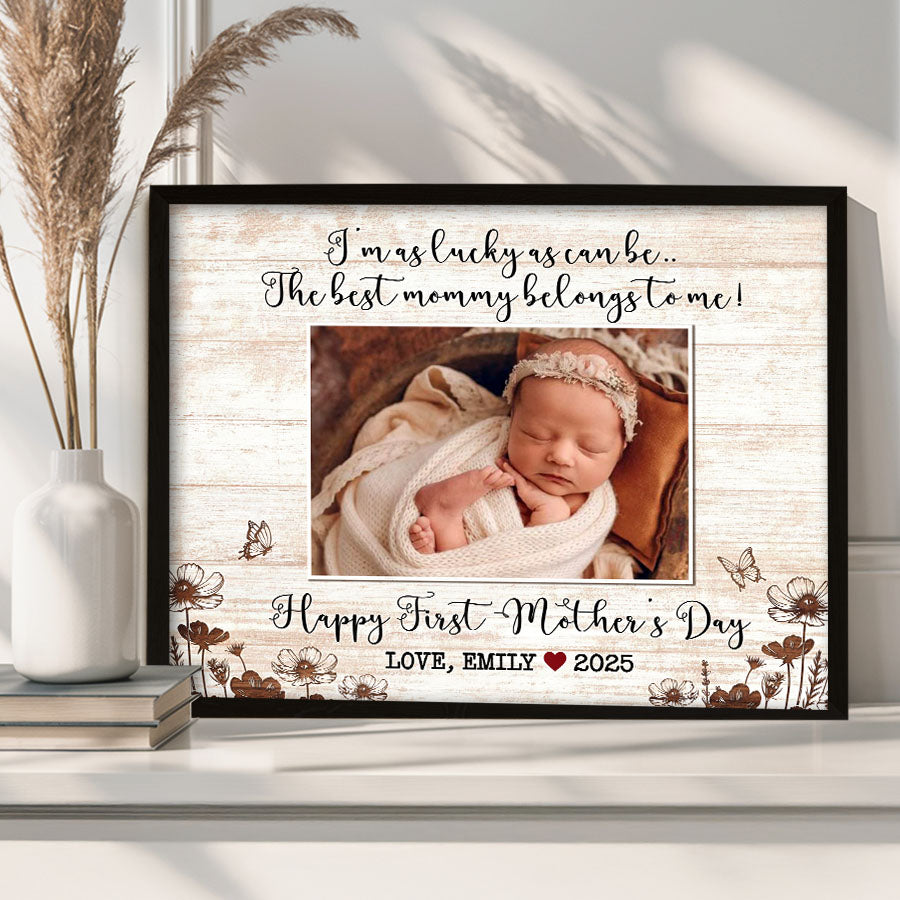 First Mothers Day Gift From Baby | New Mom Canvas | New Mom Photo Canvas