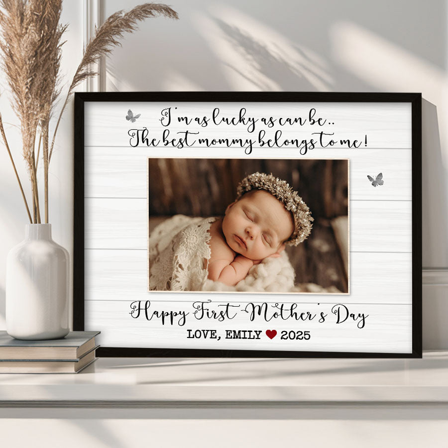 First Mothers Day Gift From Baby | New Mother Canvas | New Mom Photo Canvas