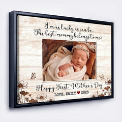 First Mothers Day Gift From Baby | New Mom Canvas | New Mom Photo Canvas