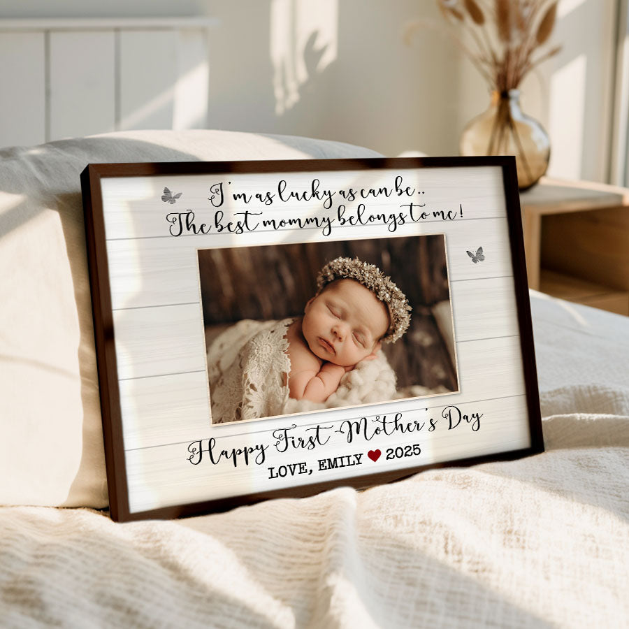 First Mothers Day Gift From Baby | New Mother Canvas | New Mom Photo Canvas