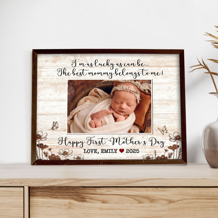 First Mothers Day Gift From Baby | New Mom Canvas | New Mom Photo Canvas