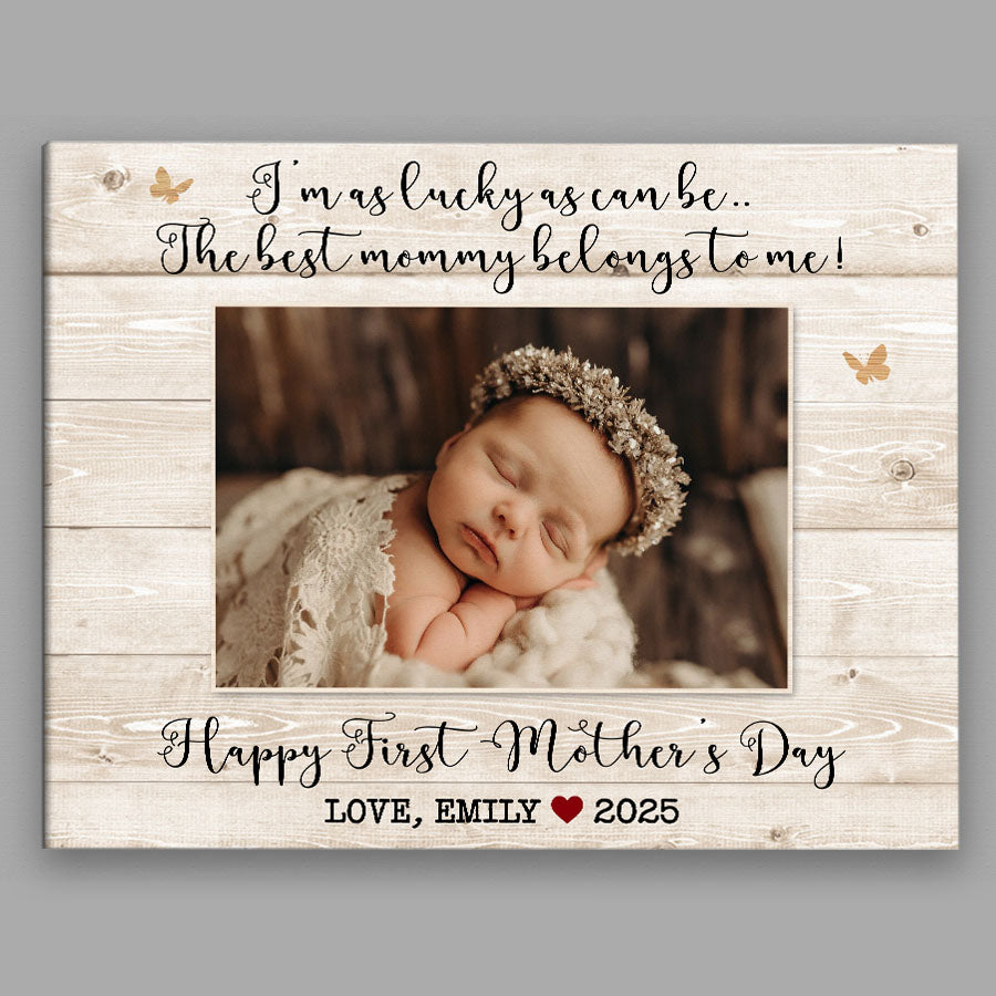 First Mothers Day Gift From Baby | Mommys First Mothers Day Canvas