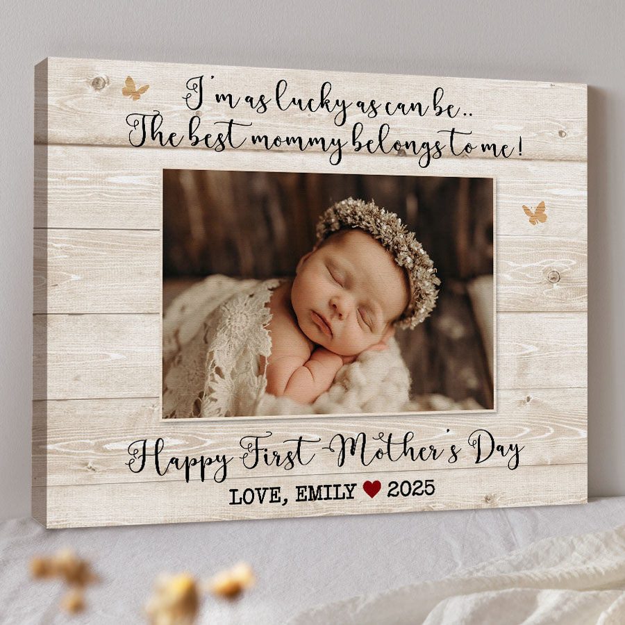 First Mothers Day Gift From Baby | New Mom Canvas | Dear Mommy Canvas