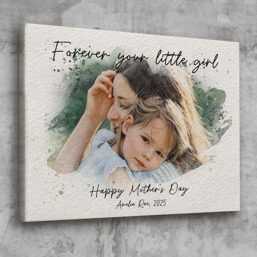 First Time Mothers Day Gift | Mother’s Day Watercolor Portrait From Photo | 1st Mothers Day Gift