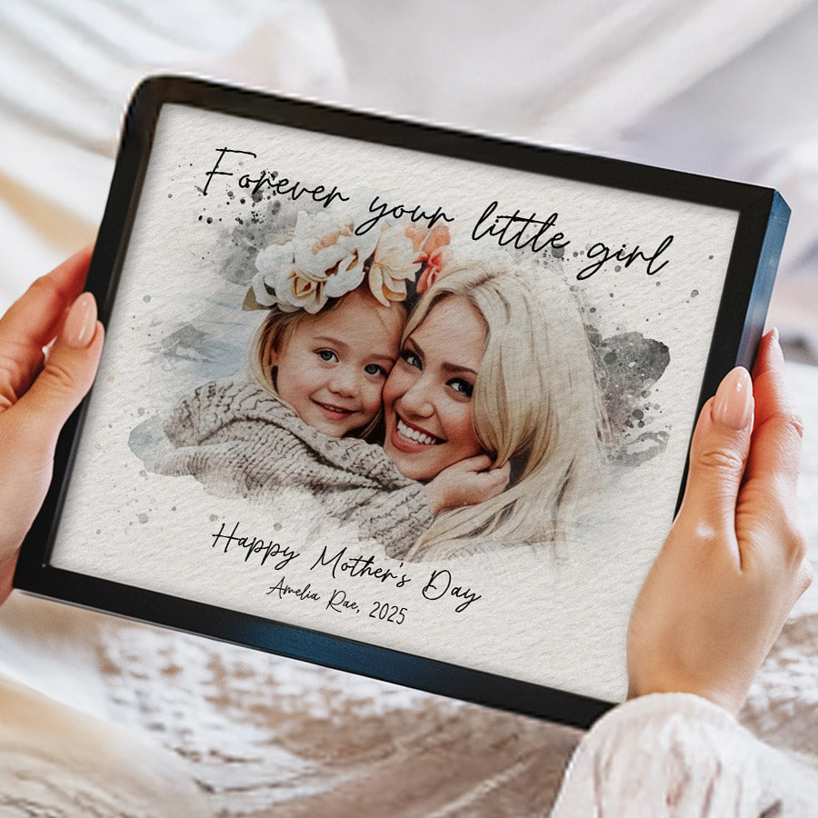 First Time Mothers Day Gift | Wall Art Canvas Ready To Hang | Personalized Watercolor Portrait Gift For New Mom