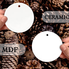 First Xmas Married Ornament | Married Ceramic Ornament With Custom Photo For Couple | Circle Shape