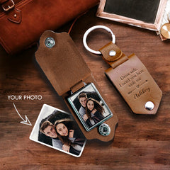 Custom Leather Keychain | Leather Photo Keychain | Keychain for Boyfriend