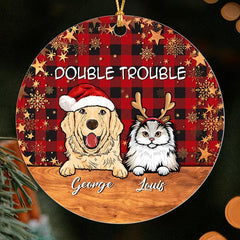 Custom Double Trouble Pet Family Ornament