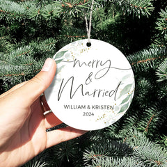 Married Ornament |  Ceramic Ornament | Circle Shape 1-side Printed