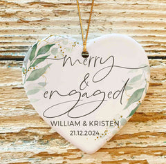 Married Ornament | Ceramic Ornament | Heart Shape 1-side Printed