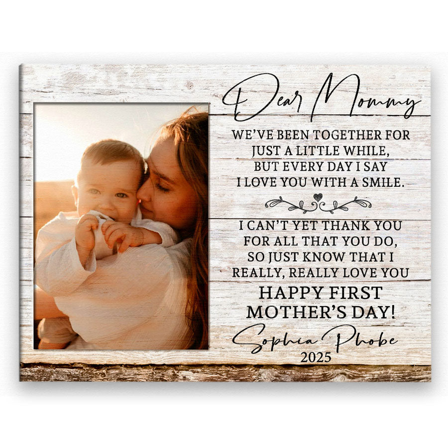 Mothers Day Gift For New Mom | New Mom Canvas | New Mother Canvas | Dear Mommy Canvas