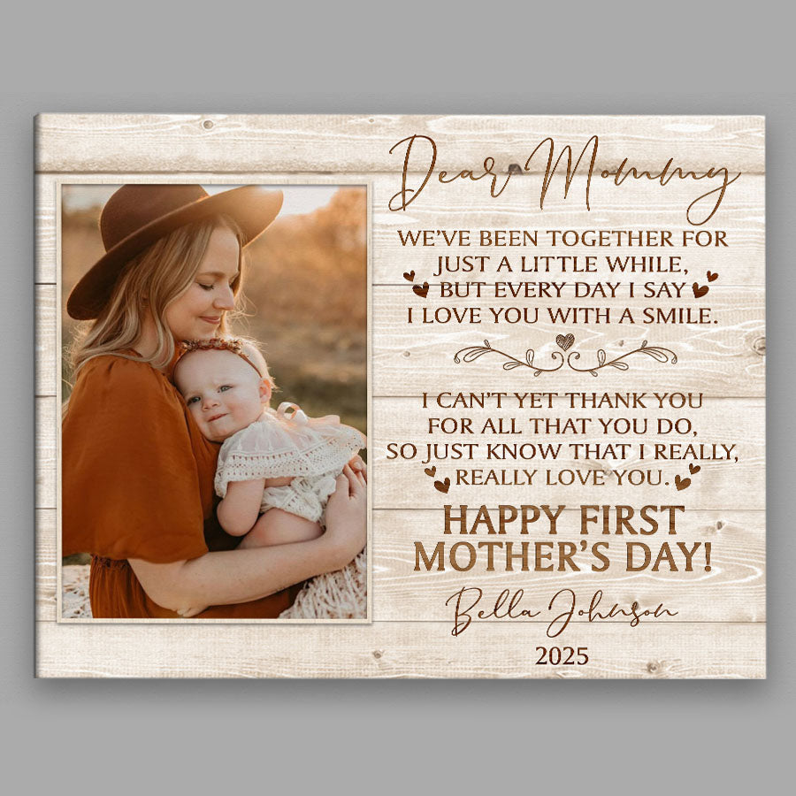 Mothers Day Gift For New Mom | New Mother Canvas | Dear Mommy Canvas | New Mom Canvas