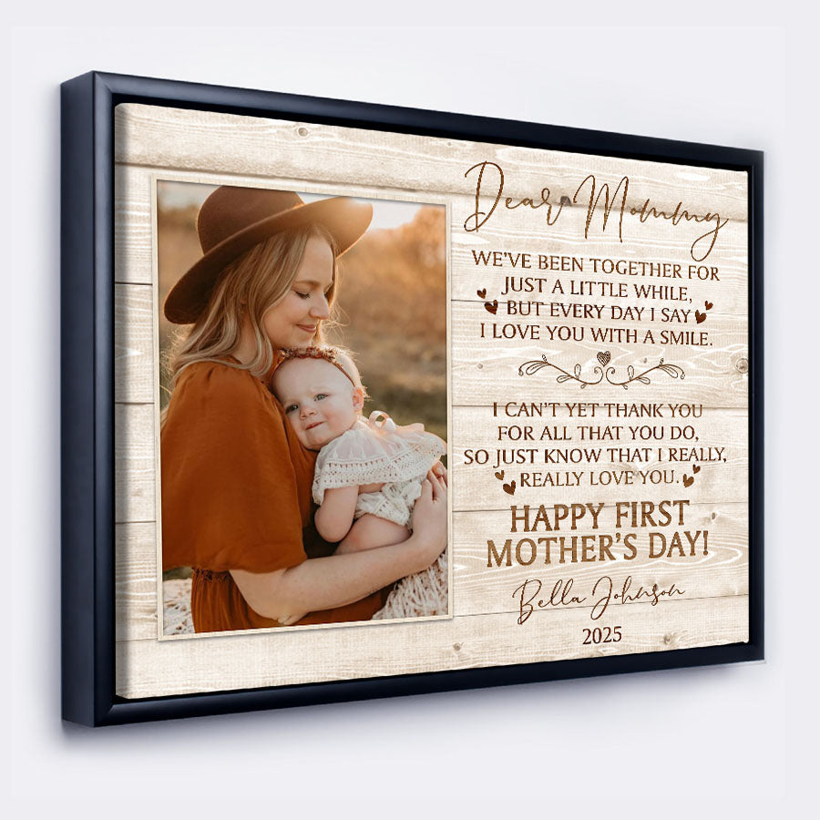 Mothers Day Gift For New Mom | New Mother Canvas | Dear Mommy Canvas | New Mom Canvas