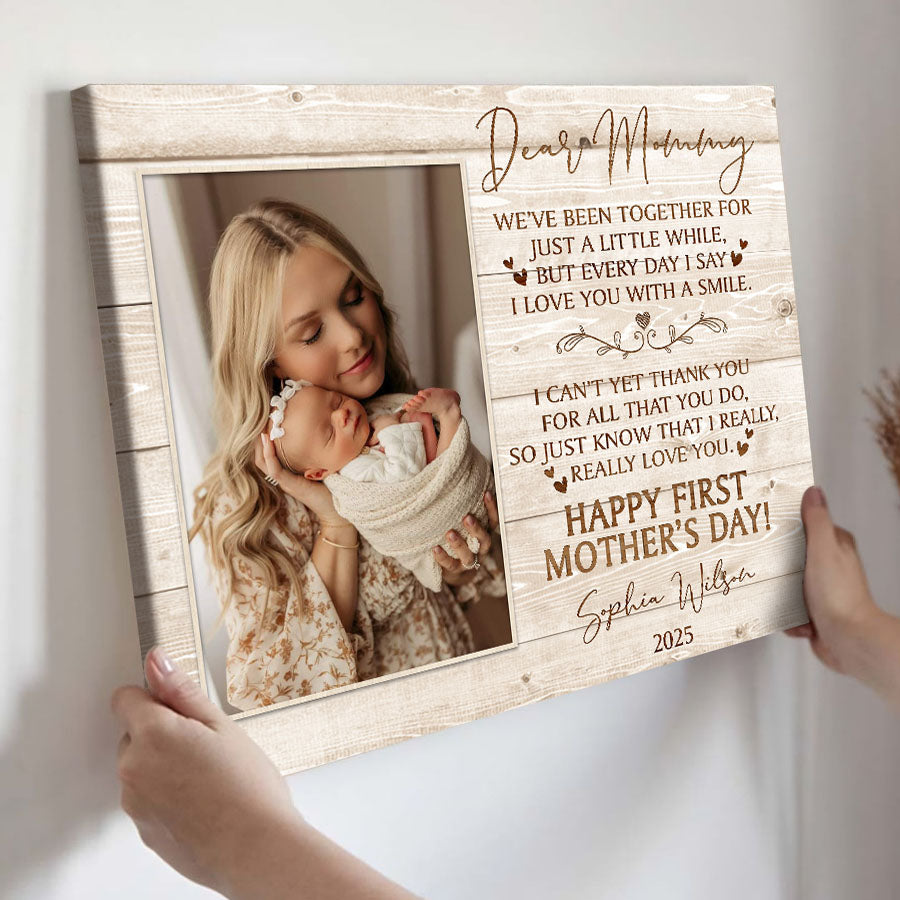 New Mom Mothers Day Gift | Dear Mommy Canvas | New Mom Canvas | New Mother Canvas