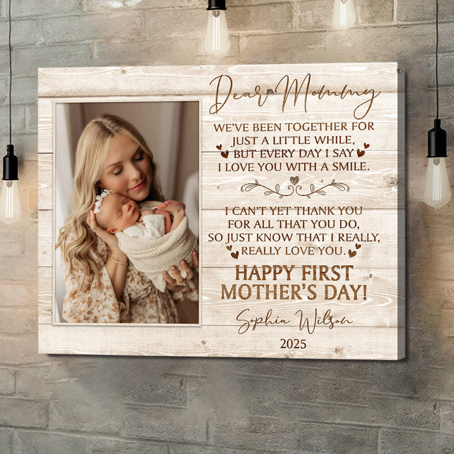 New Mom Mothers Day Gift | Dear Mommy Canvas | New Mom Canvas | New Mother Canvas