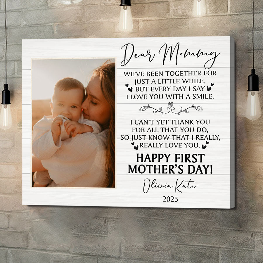 New Mom Mothers Day Gift | New Mom Canvas | Dear Mommy Canvas | New Mother Canvas