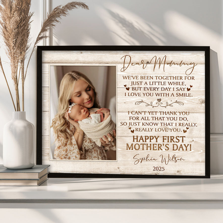 New Mom Mothers Day Gift | Dear Mommy Canvas | New Mom Canvas | New Mother Canvas