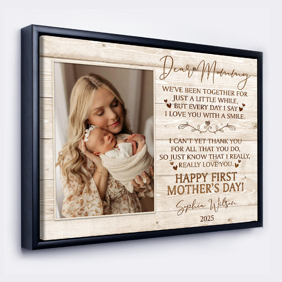 New Mom Mothers Day Gift | Dear Mommy Canvas | New Mom Canvas | New Mother Canvas
