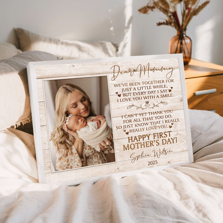 New Mom Mothers Day Gift | Dear Mommy Canvas | New Mom Canvas | New Mother Canvas