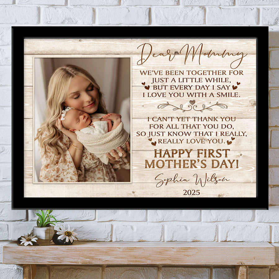 New Mom Mothers Day Gift | Dear Mommy Canvas | New Mom Canvas | New Mother Canvas