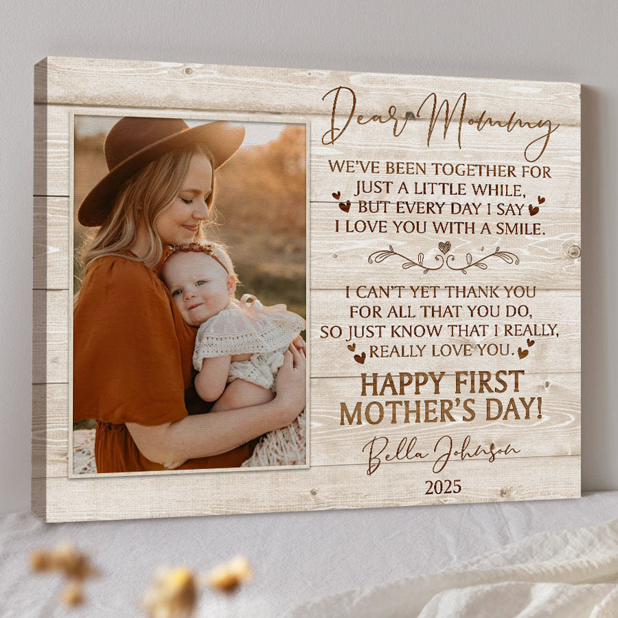 New Mom Mothers Day Gift | New Mother Canvas | Dear Mommy Canvas | New Mom Canvas