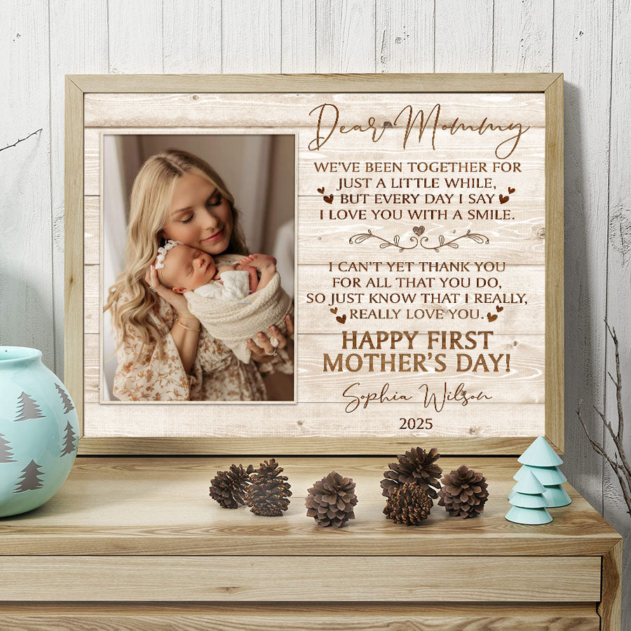 New Mom Mothers Day Gift | Dear Mommy Canvas | New Mom Canvas | New Mother Canvas