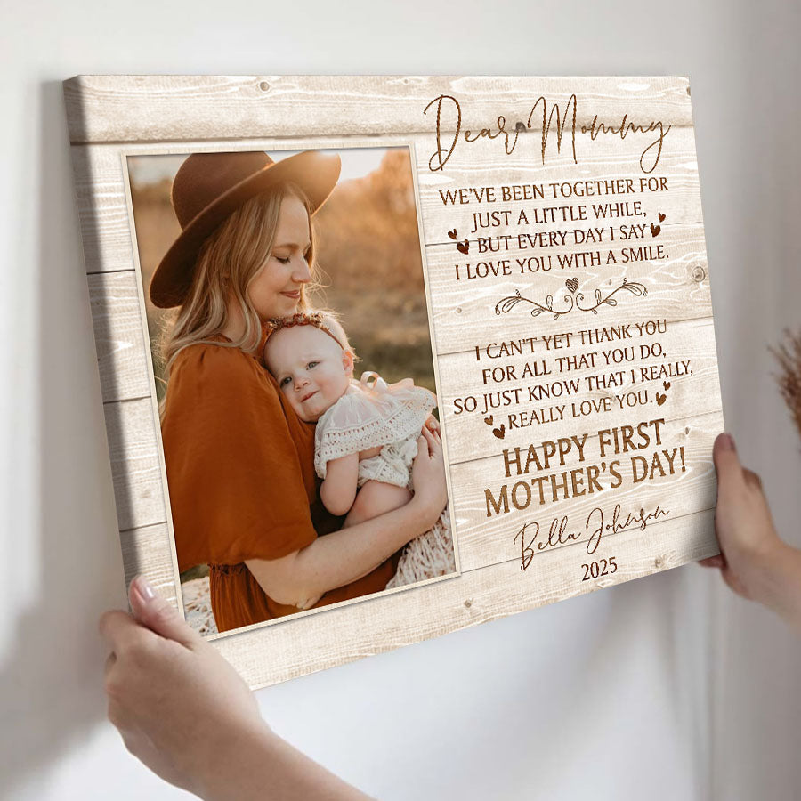 New Mothers Mothers Day Gifts | New Mother Canvas | Dear Mommy Canvas | New Mom Canvas