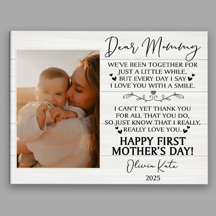 New Mothers Mothers Day Gifts | New Mom Canvas | Dear Mommy Canvas | New Mother Canvas