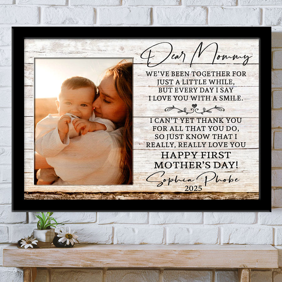 New Mom Mothers Day Gift | New Mom Canvas | New Mother Canvas | Dear Mommy Canvas