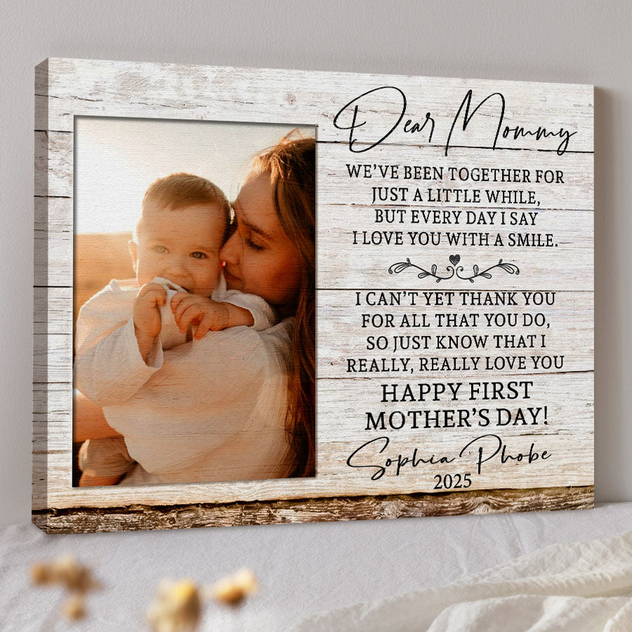 New Mom Mothers Day Gift | New Mom Canvas | New Mother Canvas | Dear Mommy Canvas