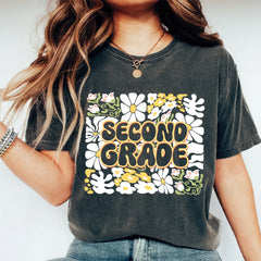 Floral 2nd Grade Teacher Shirt