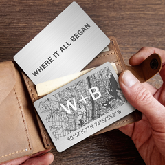 Personalised Wallet Insert Card | Custom Map Wallet Photo Insert