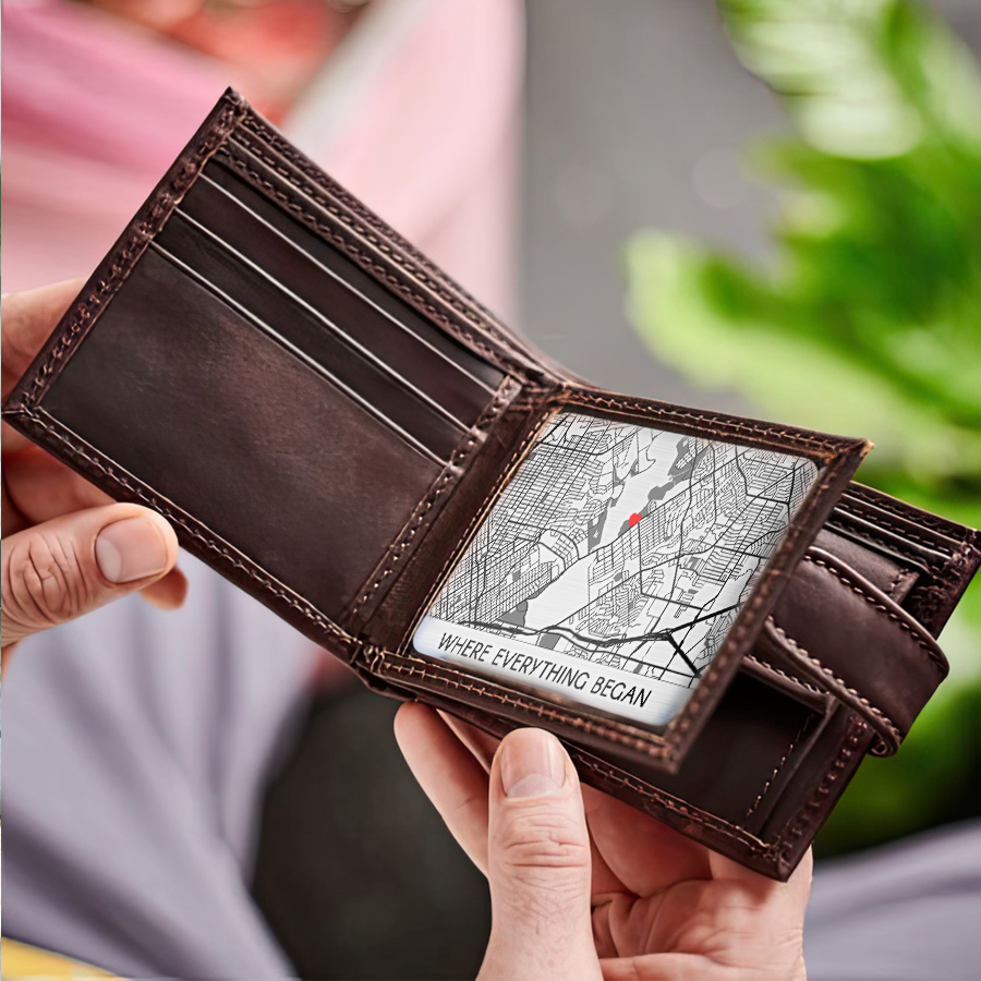 Personalised Wallet Insert Card | Custom Map Wallet Card