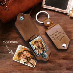 Personalized Leather Photo Keychain | Photo Leather Keychain | Personalized Gift for Boyfriend