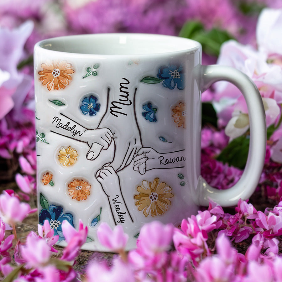 Personalized Hold Our Hands Mum Mug Gift | Mama Coffee Mug