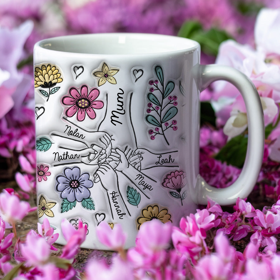 Personalized Hold Our Hands Mum Mug Gift | Mum Coffee Mug