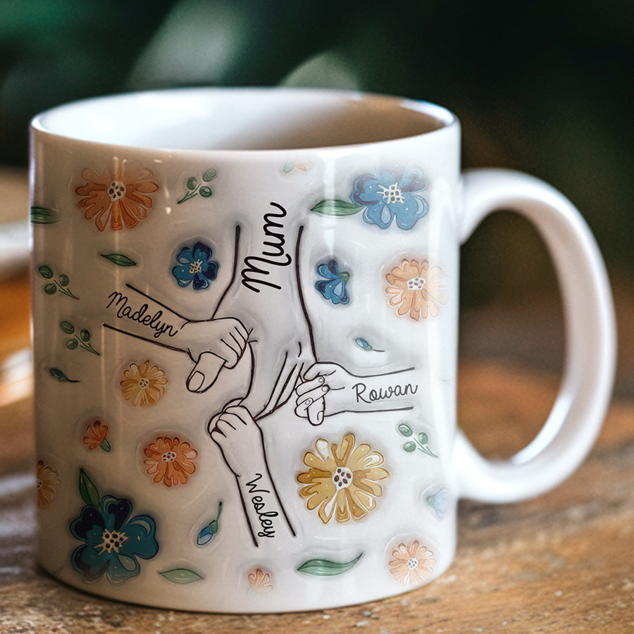 Personalized Hold Our Hands Mum Mug Gift | Mama Coffee Mug
